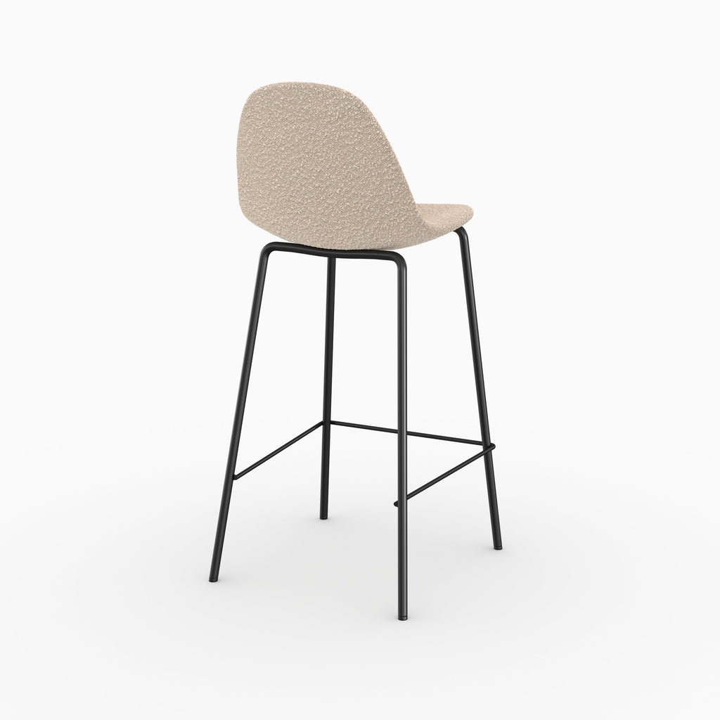 Henrik - Lot De 2 Chaises Pour Îlot Central En Tissu Bouclette Beige