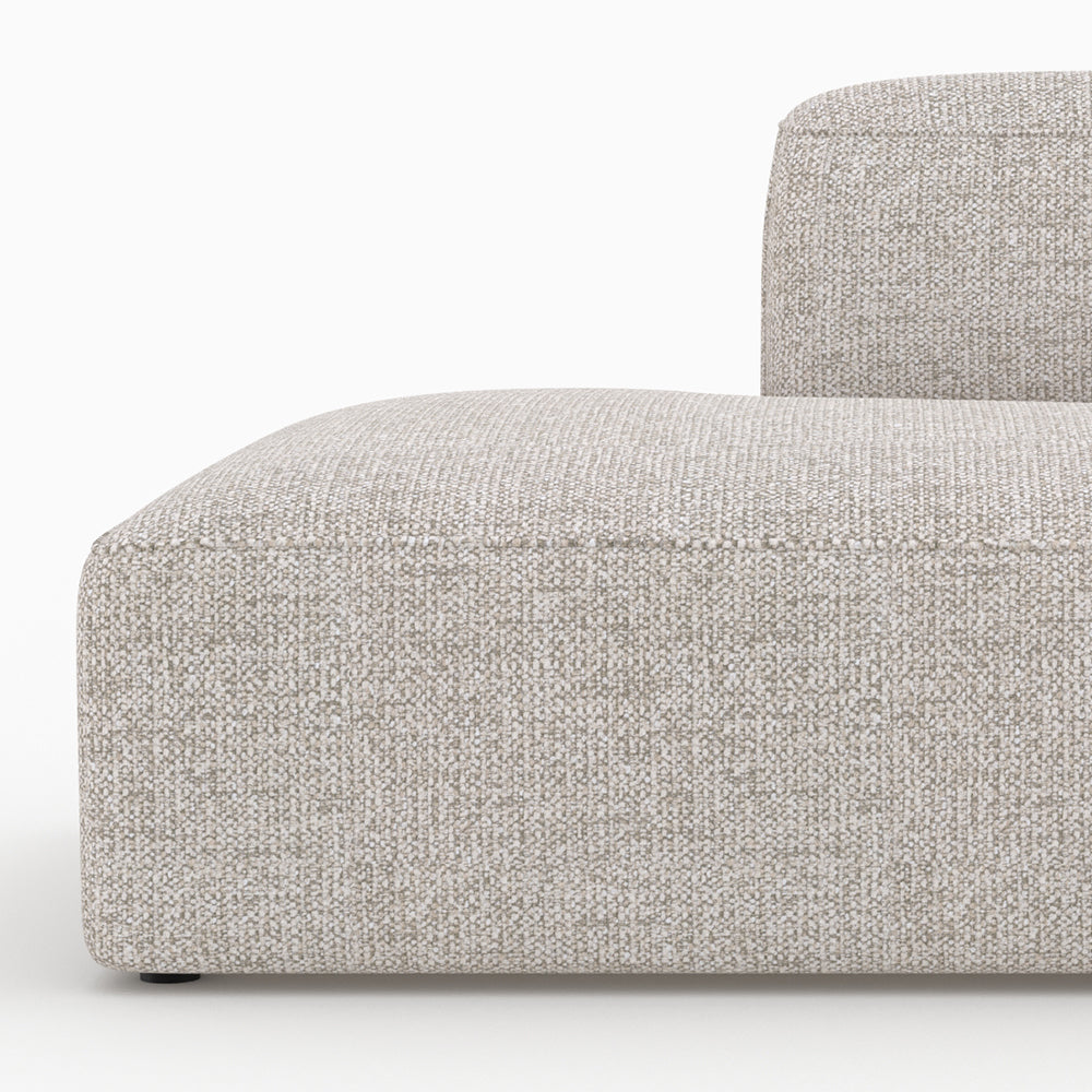 Hestia - Canapé D'Angle Droit Modulable En Tissu Beige 4 Places