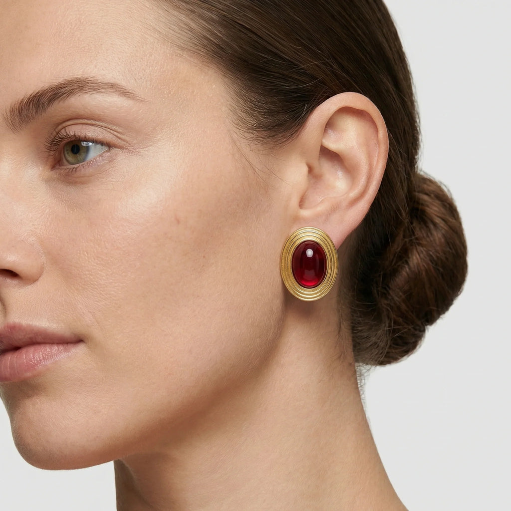 Boucles D'Oreilles Old Money Rouge
