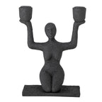 Lucie - Candle Holder - Black - Polyresin