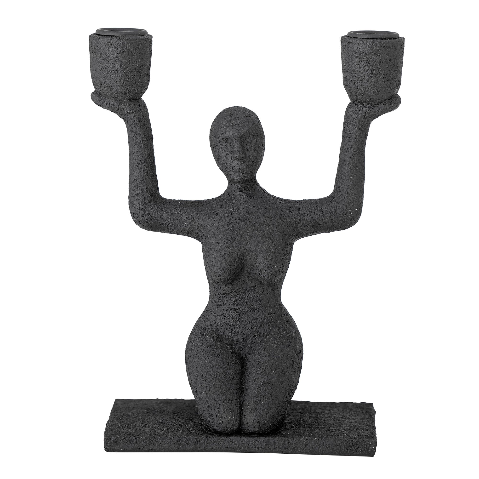 Lucie - Candle Holder - Black - Polyresin