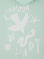 Sweat Capuche Unisexe Fresque Vert D'Eau