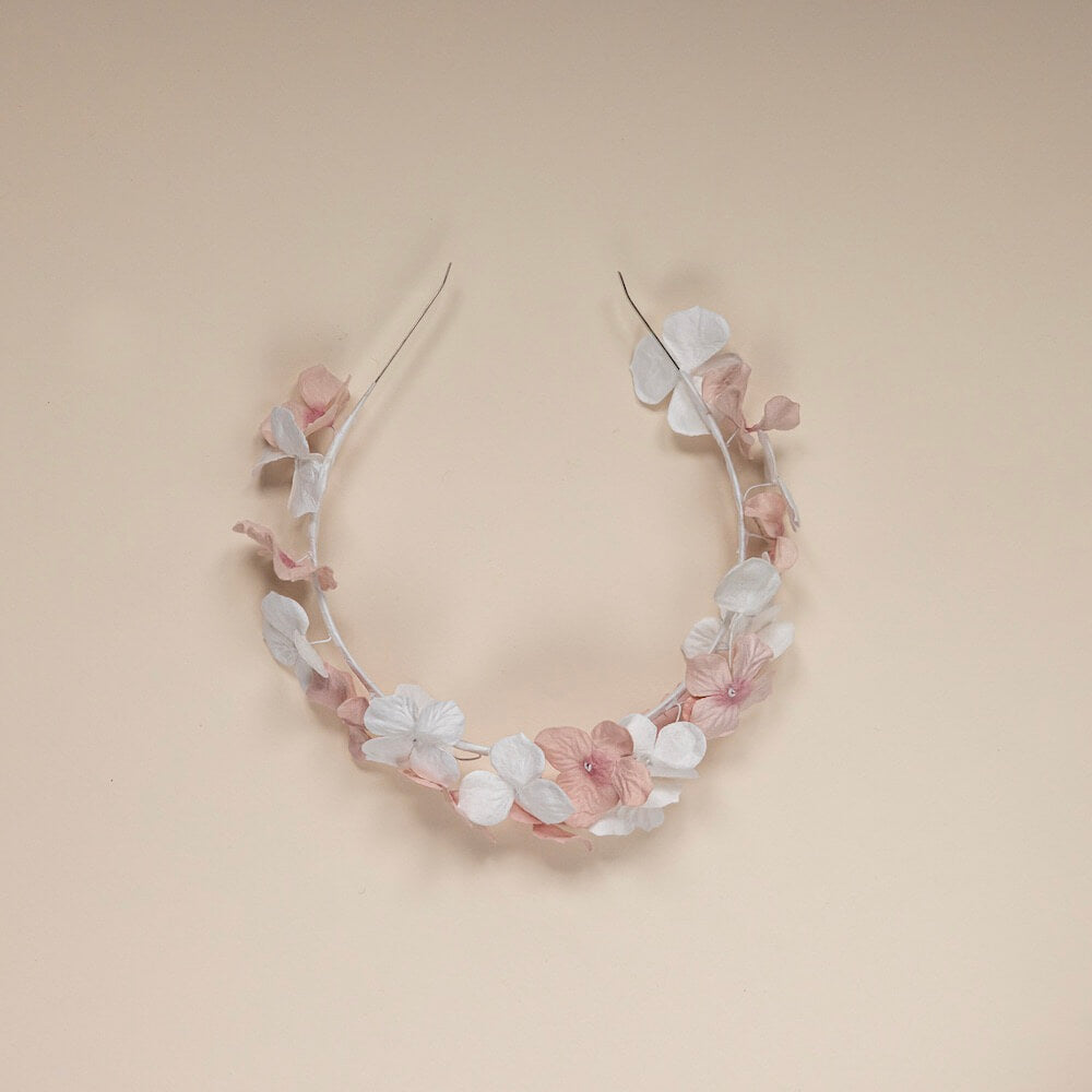Serre Tête En Papier Blanc Et Rose S