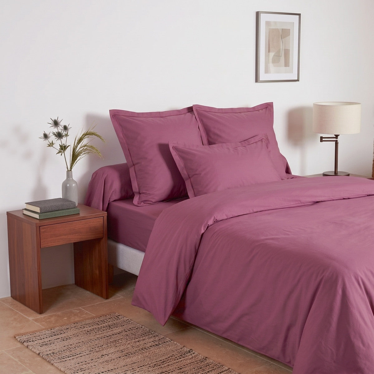 Uni Percale - Funda Nórdica - Percal de Algodón - Ciruela