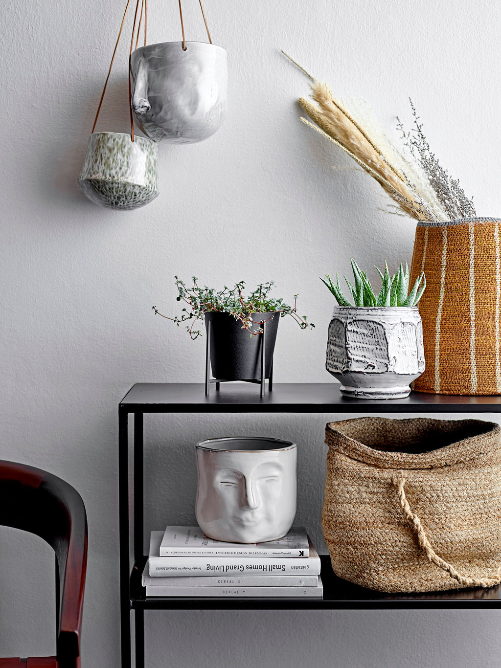 Ileana - Hanging Plant Pot - Grey - Stoneware