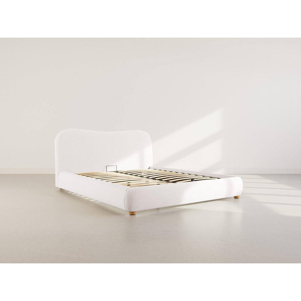 Hugo - Ottoman Bed - 200 cm - Bouclé Fabric - Beige