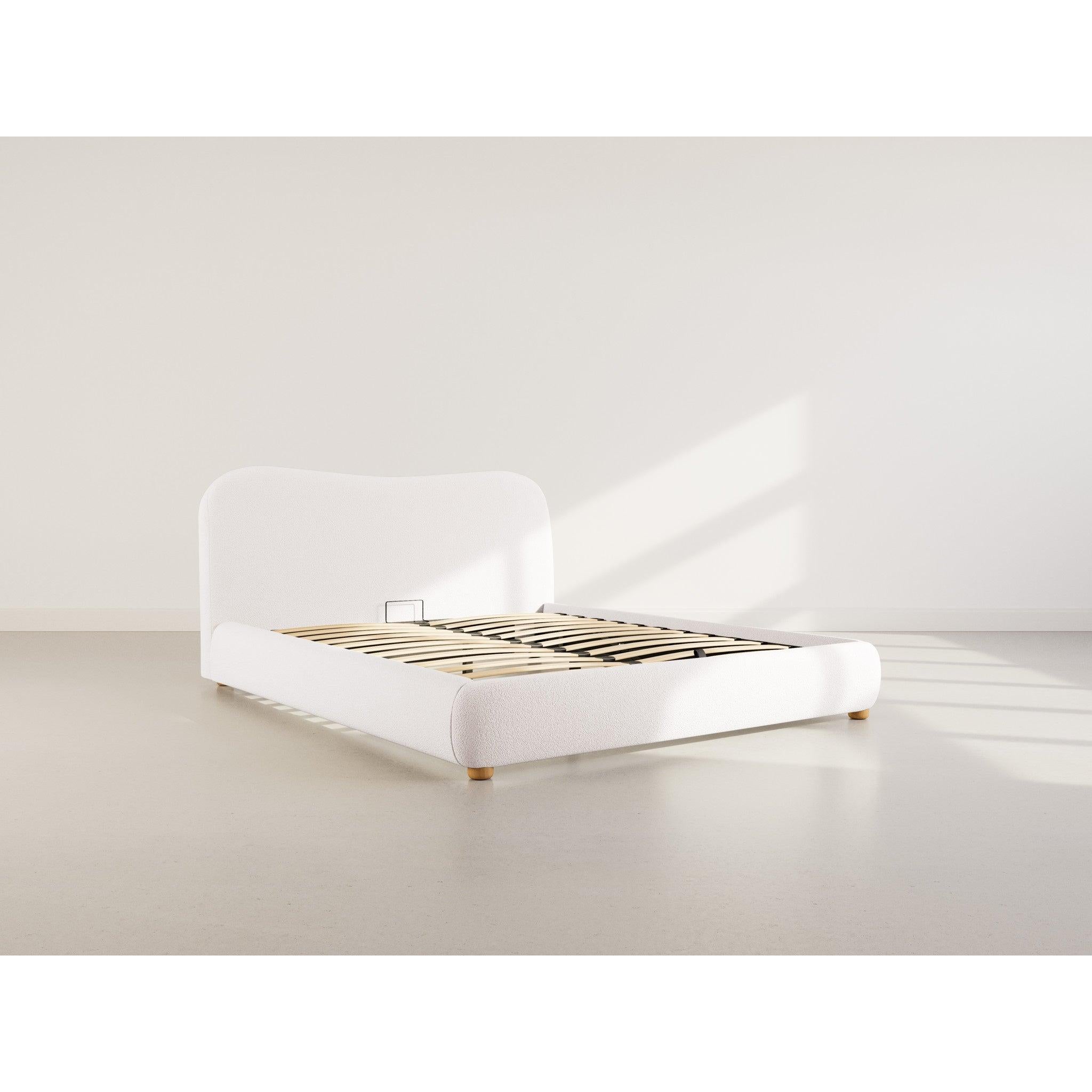 Hugo - Ottoman Bed - 200 cm - Bouclé Fabric - Beige