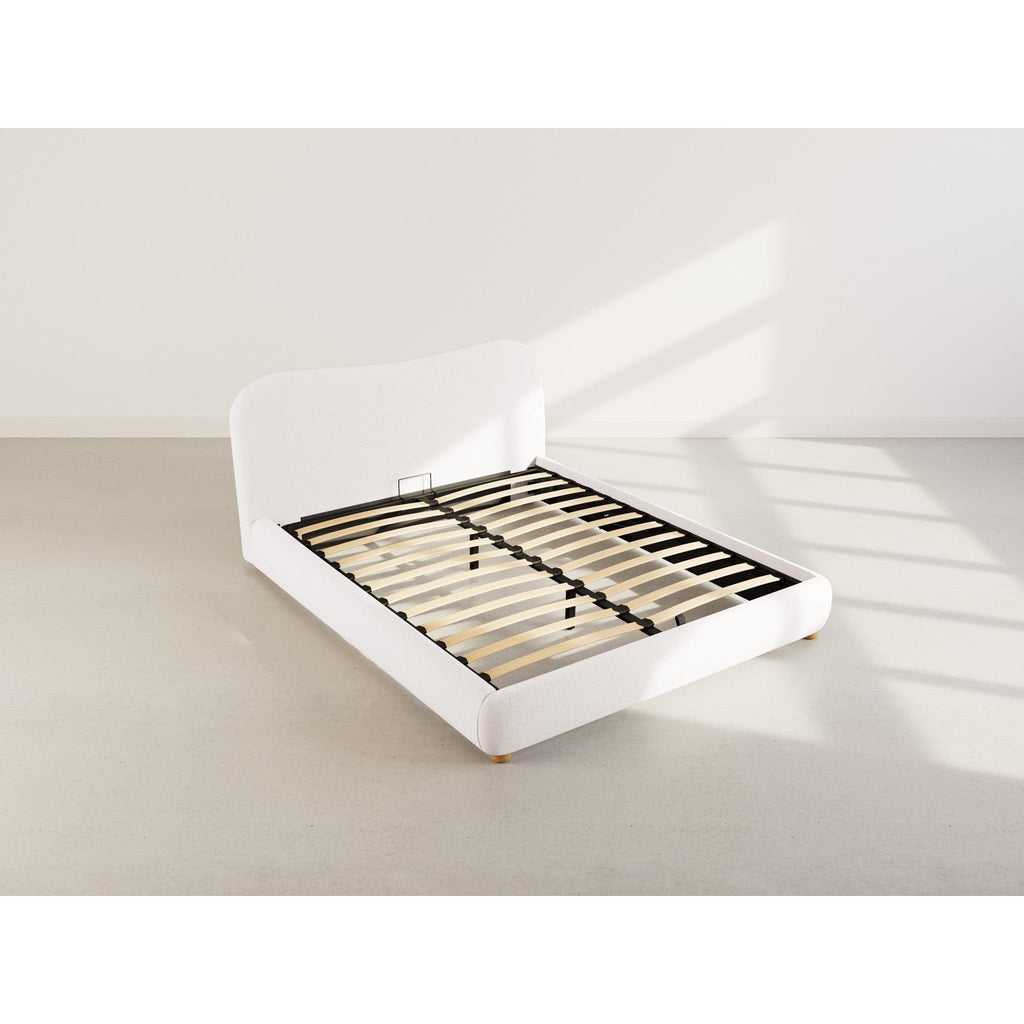 Hugo - Ottoman Bed - 200 cm - Bouclé Fabric - Beige