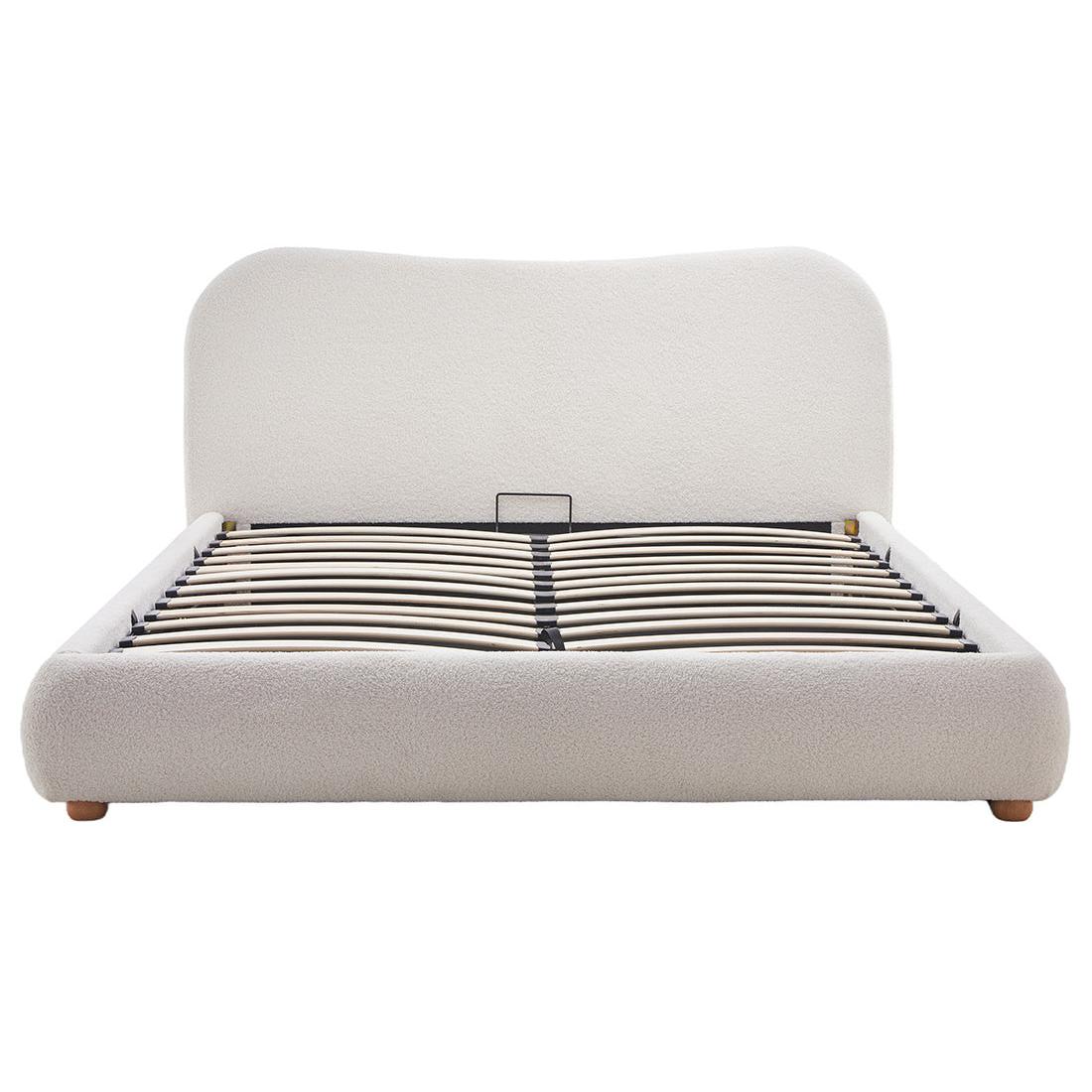 Hugo - Ottoman Bed - 200 cm - Bouclé Fabric - Beige