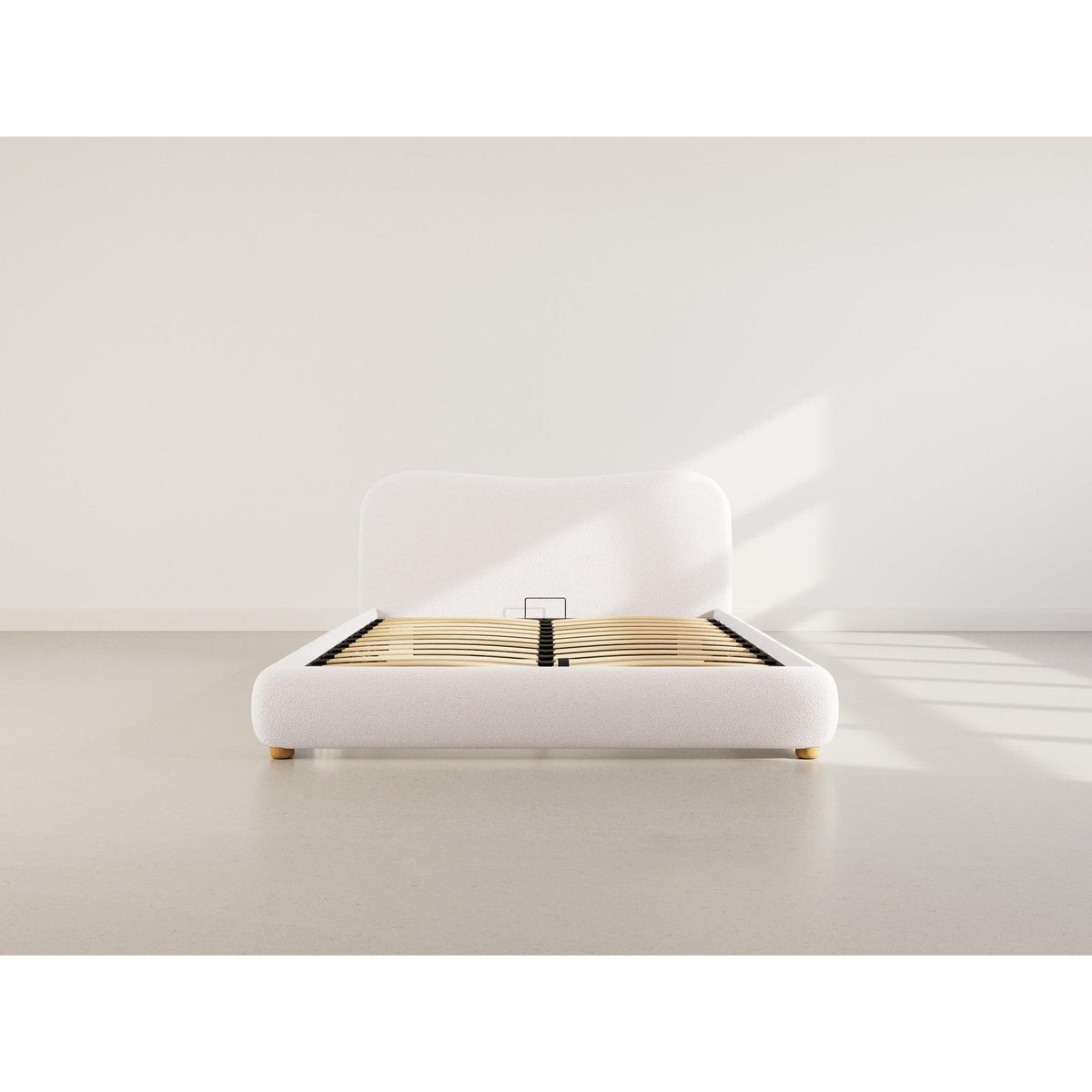 Hugo - Ottoman Bed - 200 cm - Bouclé Fabric - Beige