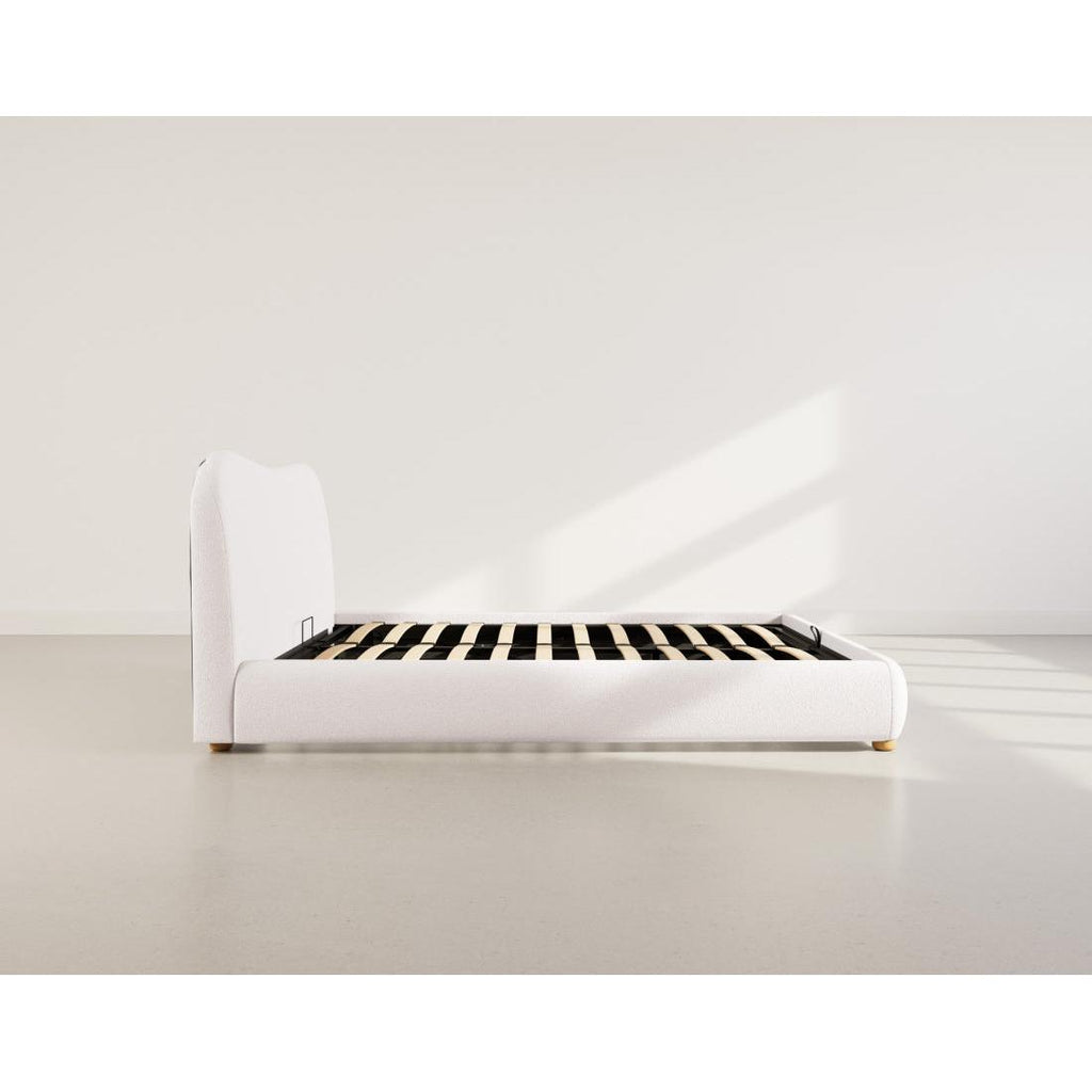Hugo - Ottoman Bed - 200 cm - Bouclé Fabric - Beige