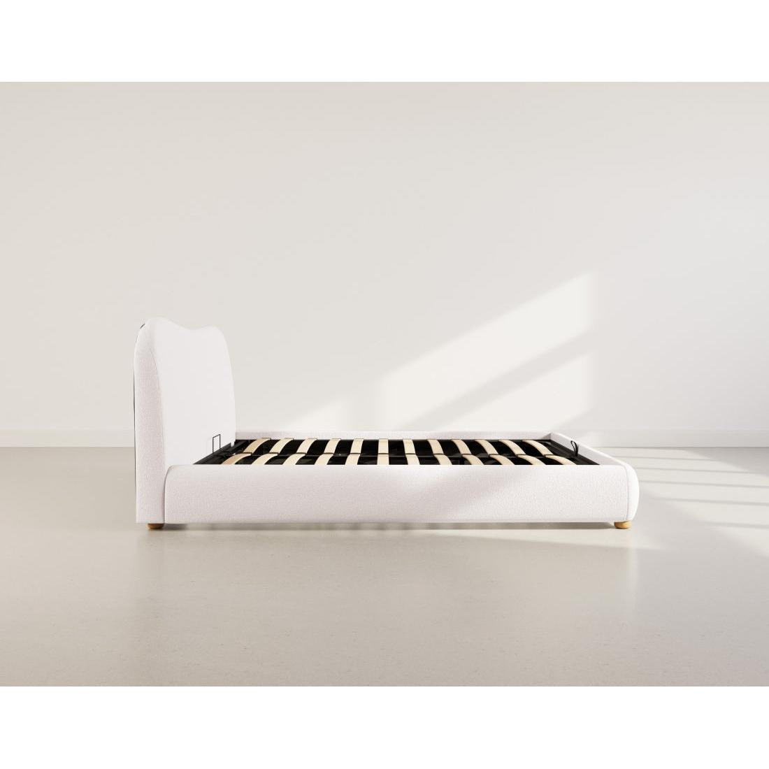 Hugo - Ottoman Bed - 200 cm - Bouclé Fabric - Beige