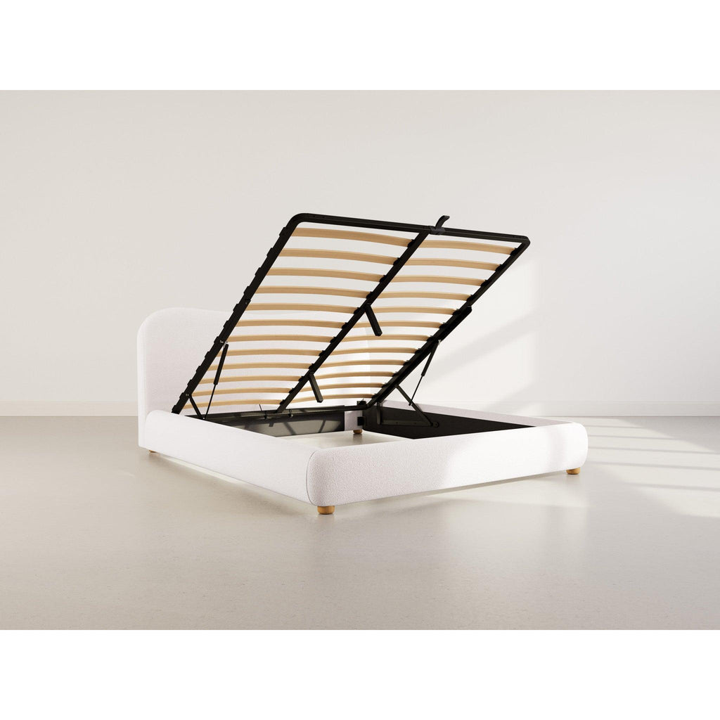 Hugo - Ottoman Bed - 200 cm - Bouclé Fabric - Beige