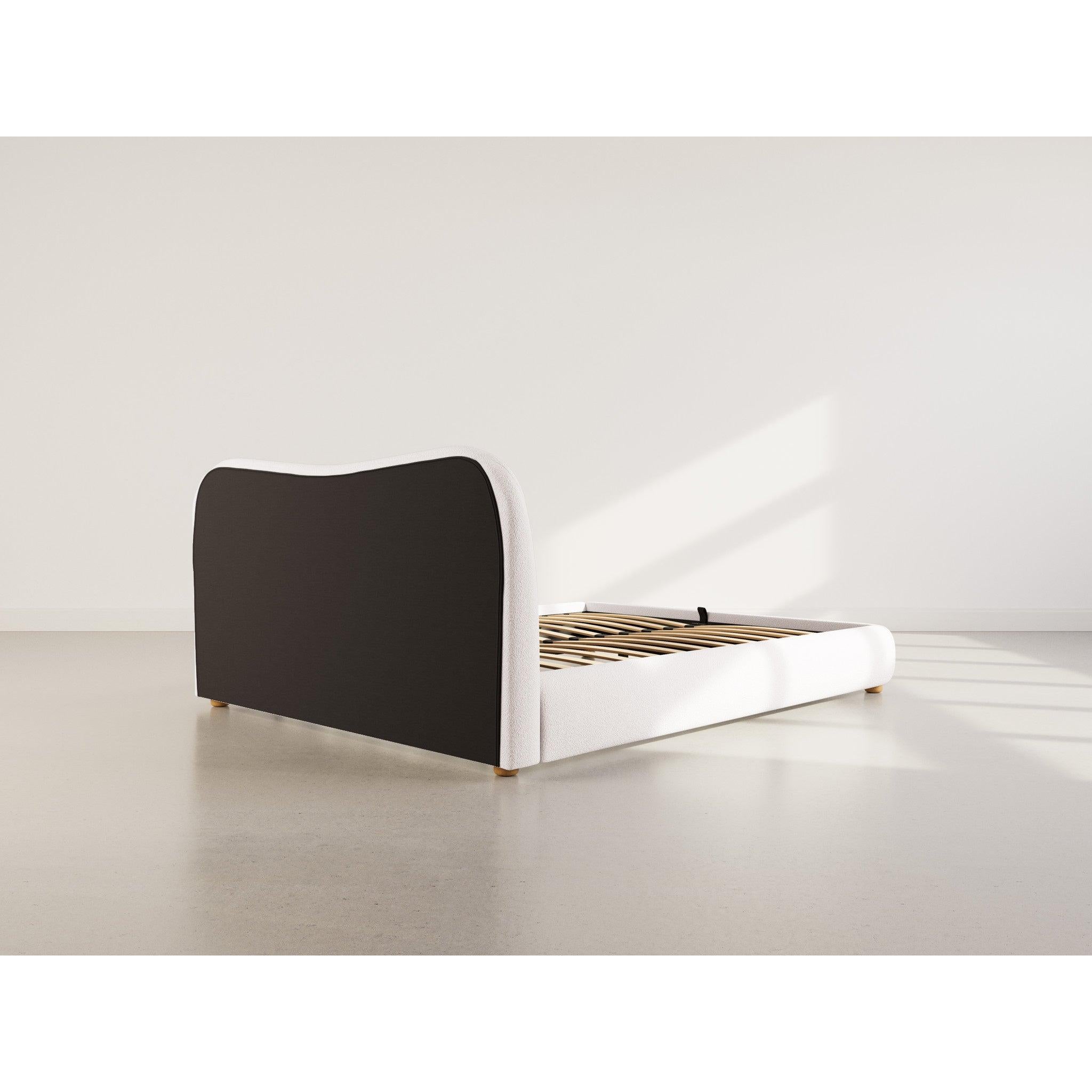 Hugo - Ottoman Bed - 200 cm - Bouclé Fabric - Beige