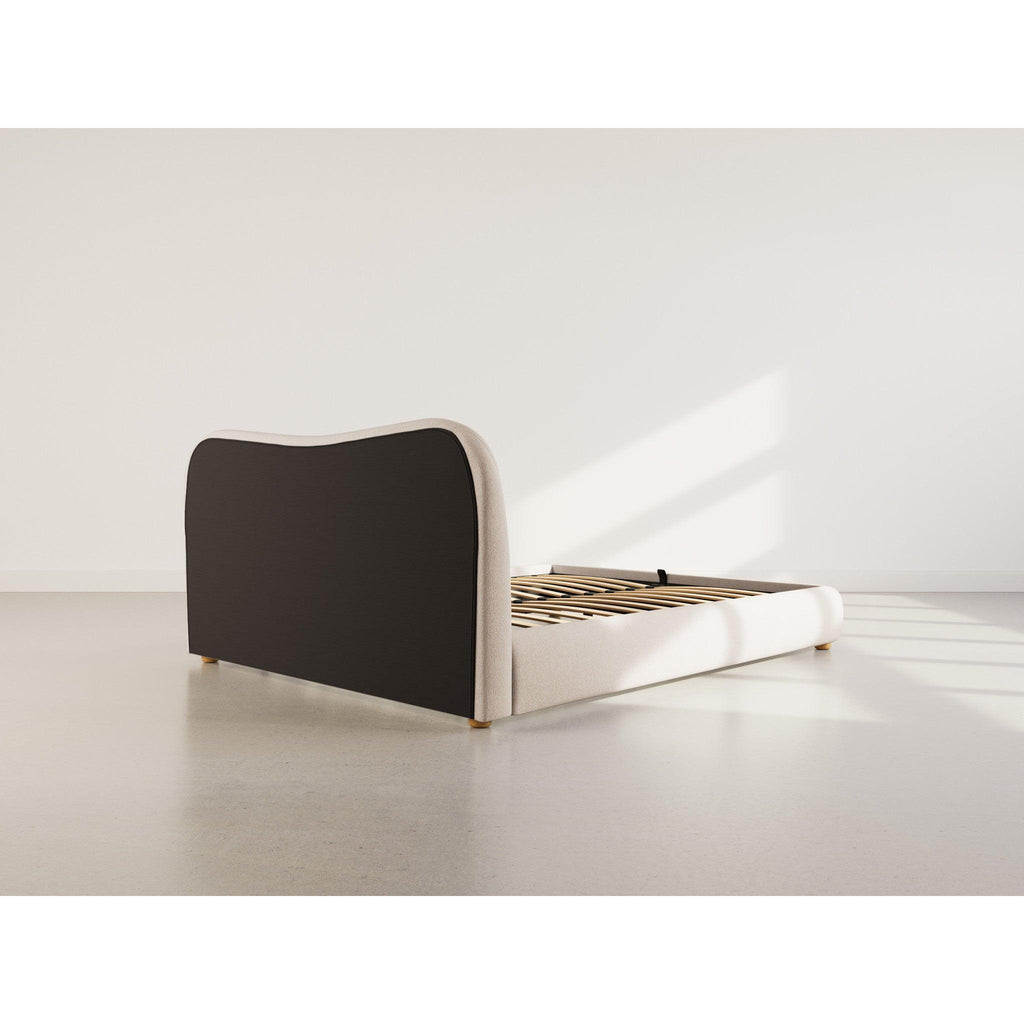 Hugo - Cama con Canapé Abatible - 200 Cm - Terciopelo Texturizado - Beige