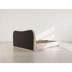 Hugo - Cama con Canapé Abatible - 200 Cm - Terciopelo Texturizado - Beige