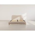 Hugo - Cama con Canapé Abatible - 200 Cm - Terciopelo Texturizado - Beige