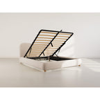 Hugo - Cama con Canapé Abatible - 200 Cm - Terciopelo Texturizado - Beige