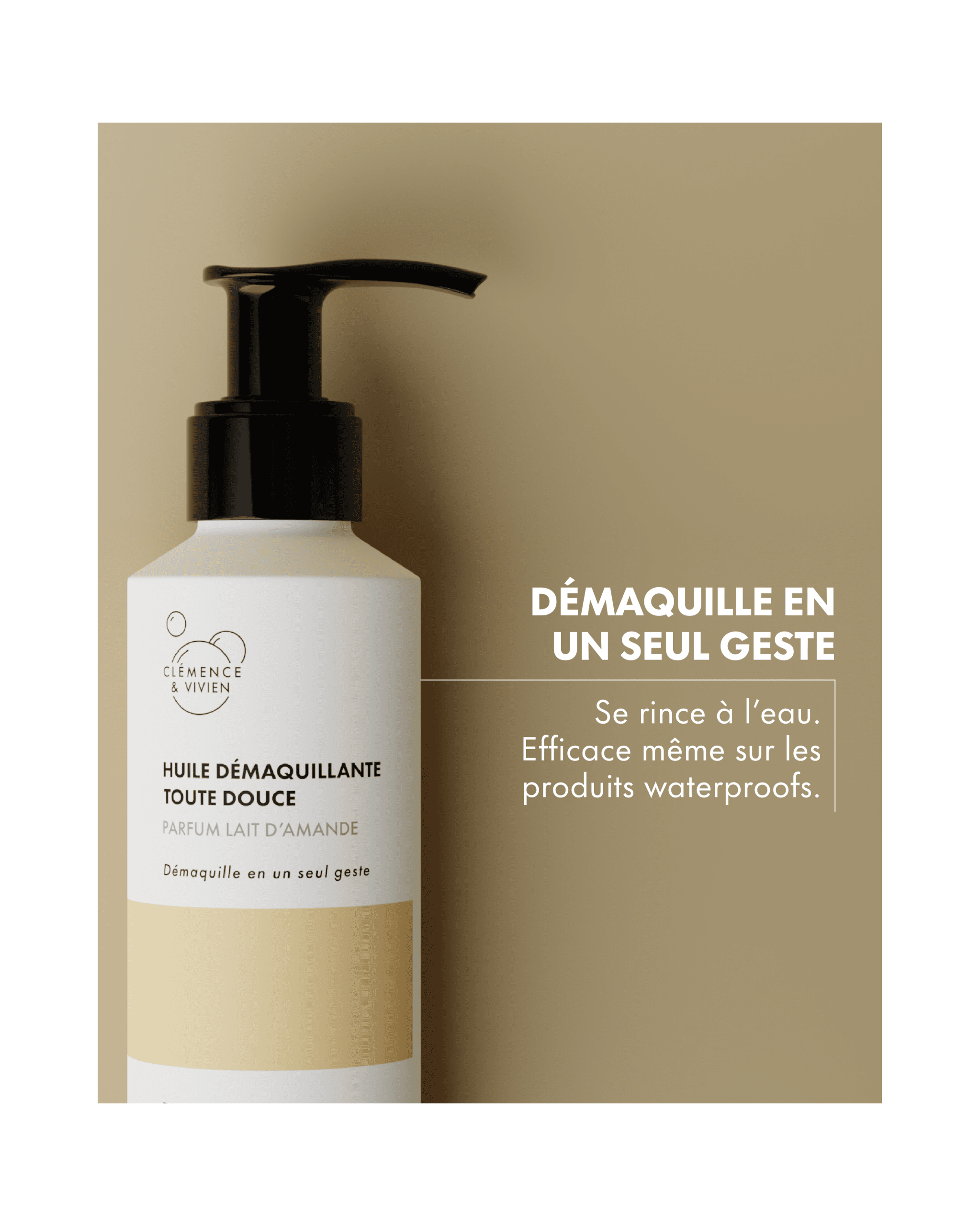 Huile démaquillante toute douce parfum lait d'amande - Clémence & Vivien