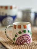 Shama - Set of 6 Cups - Multicolour - Stoneware