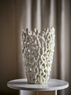 Eunice - Jarrón Decorativo - Blanco - Gres