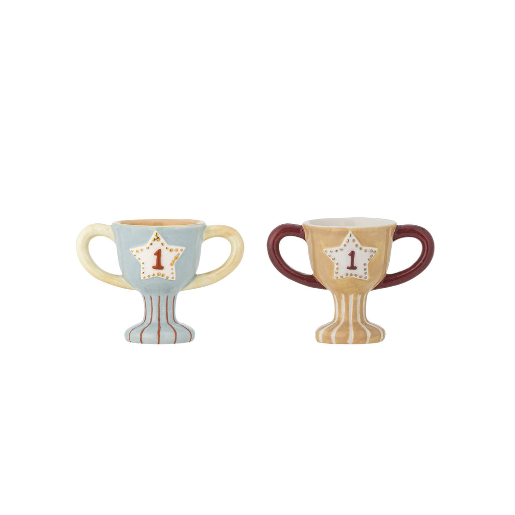 Trophy - Set of 4 Egg Cups - Multicolour - Stoneware