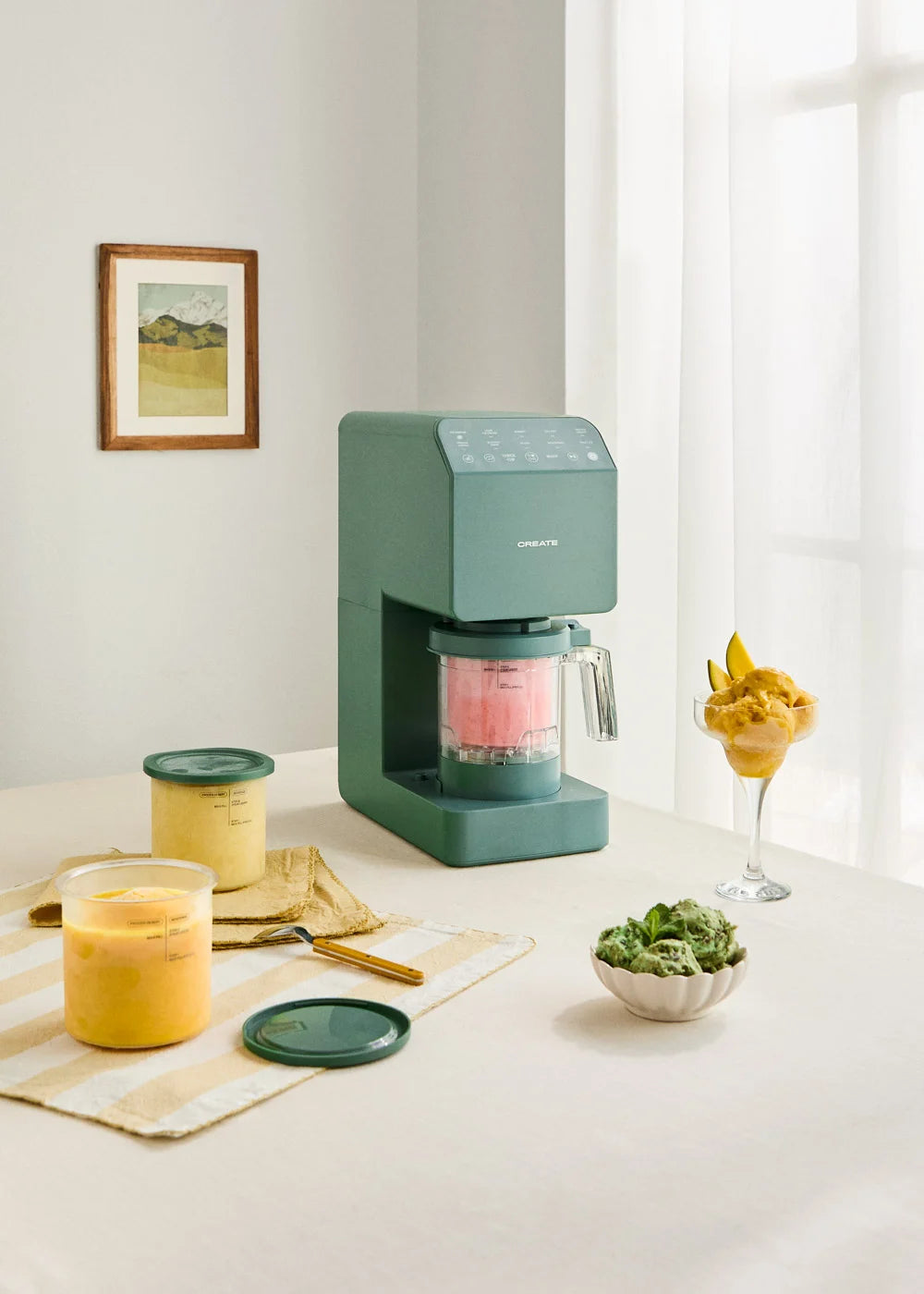 Ice Cream Maker Studio - Multifunction Ice Cream Maker 600ml - 5 Pots - Sage