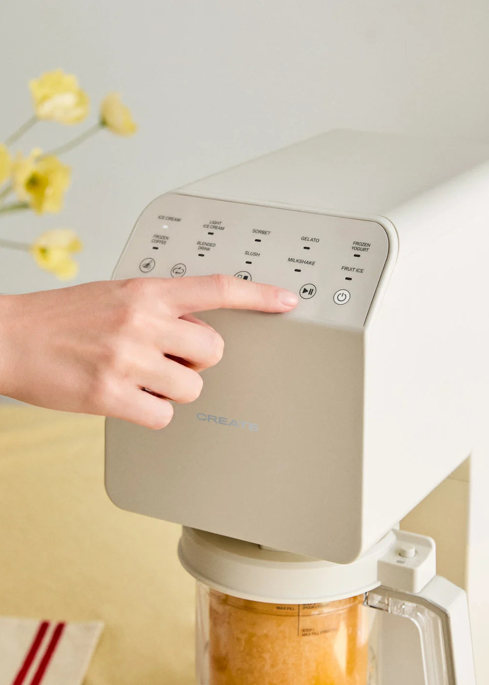 Ice Cream Maker Studio - Sorbetière Multifonction 600ml - 3 Pots - Blanc Cassé