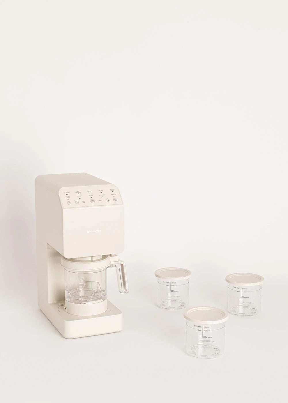 Ice Cream Maker Studio - Sorbetière Multifonction 600ml - 3 Pots - Blanc Cassé