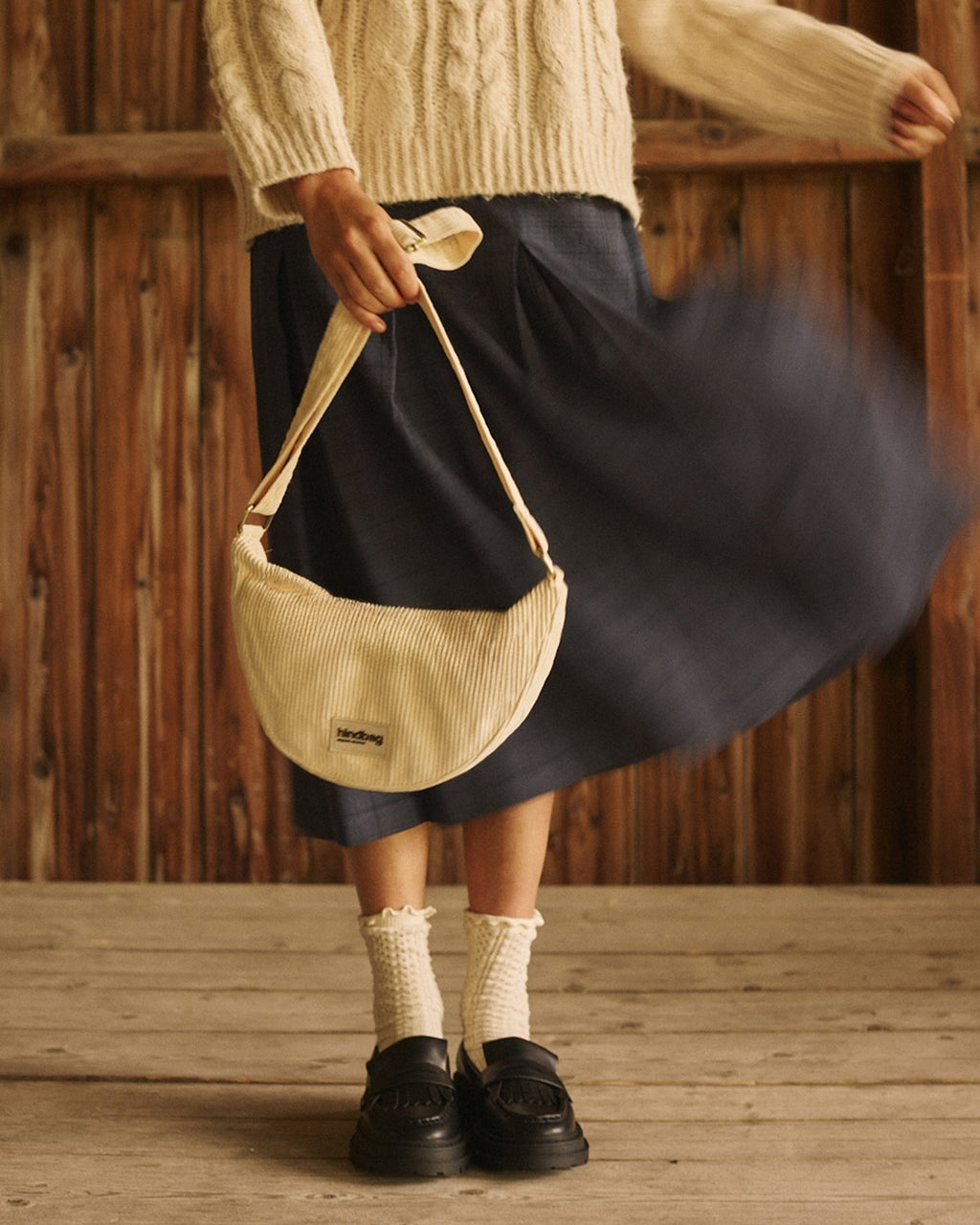 Heuptas Andrea - beige fluweel