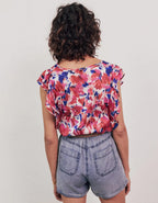 IKKS - Top holgado con estampado floral flash reciclado - Hortensia