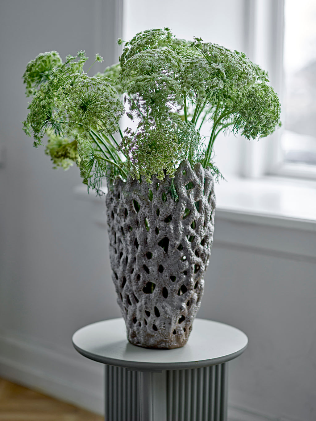 Eunice - Jarrón Decorativo - Blanco - Gres