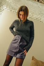Falda Celeste Vinilo Ciruela