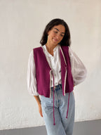 Fuchsia Knitted Vest