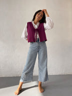 Fuchsia Knitted Vest