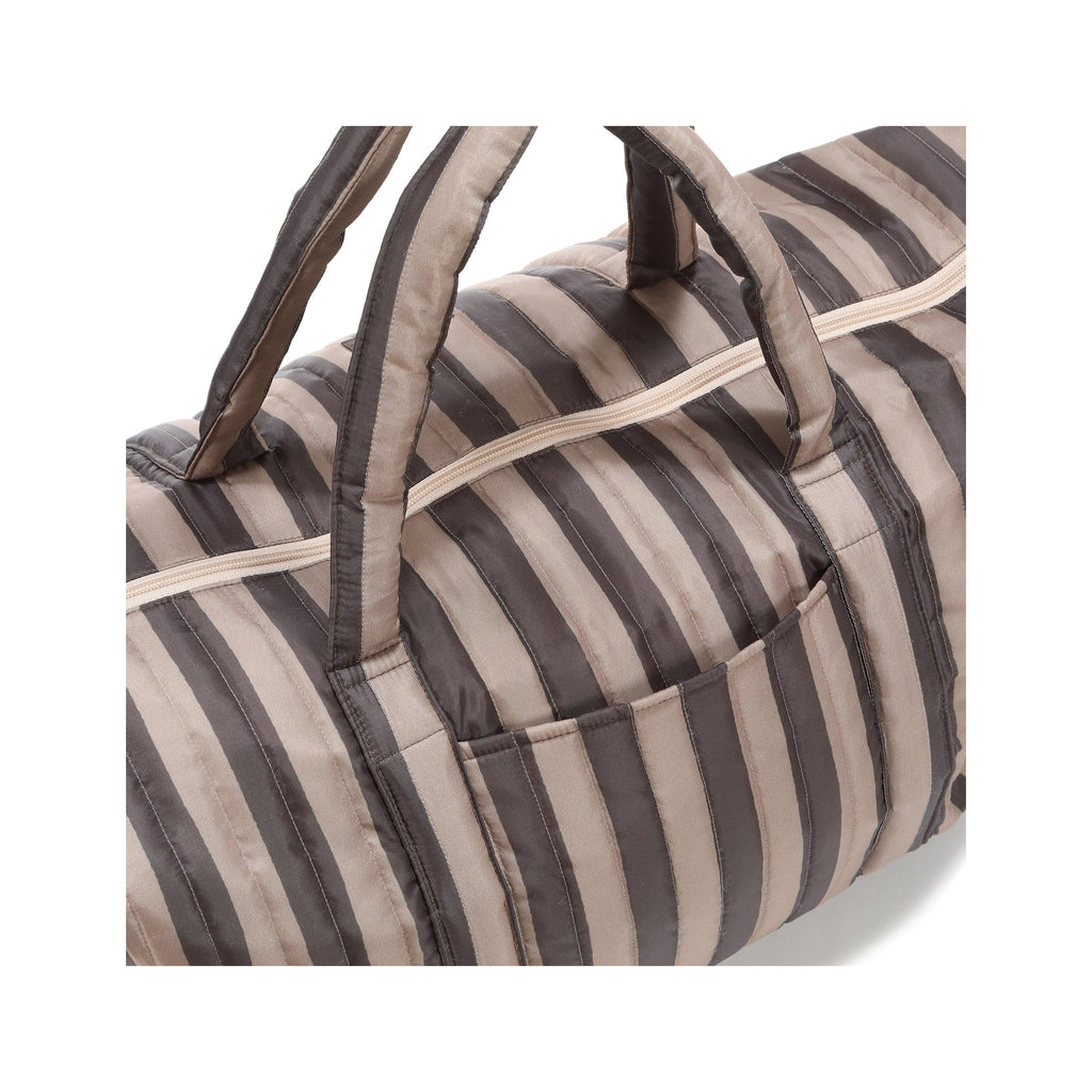 Bolsa de fin de semana de nailon - Rayas Marrones