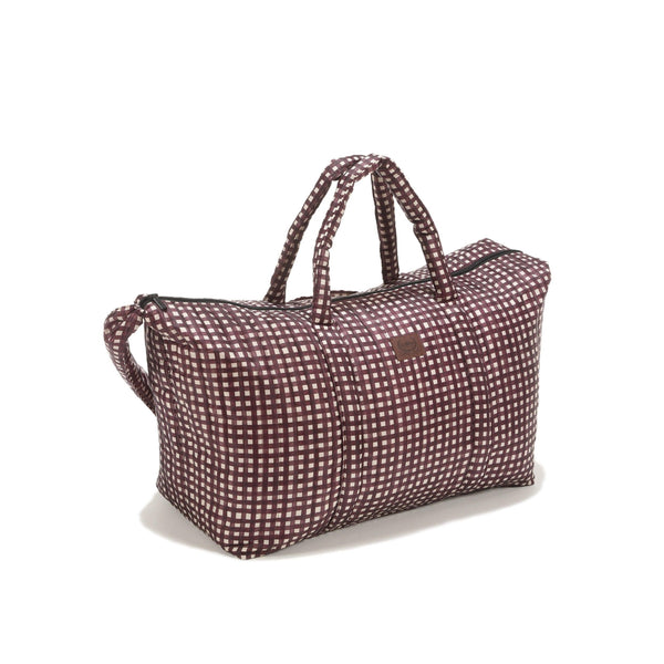 Nylon Weekend Bag - Bordeaux Vichy