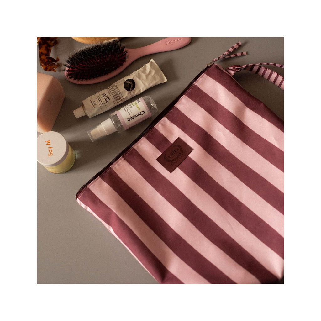 Trousse Imperméable - Rayures Rose