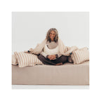 Ensemble de Literie en Coton - Rayures Beige