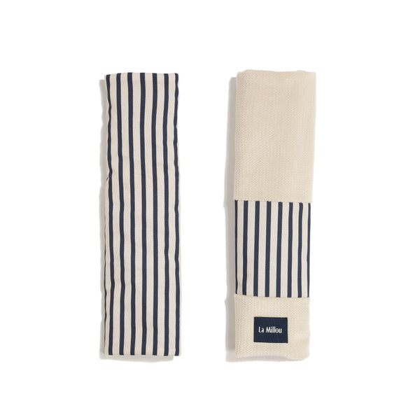Protège Ceinture Bébé Coton Velvet - Rayures Marine