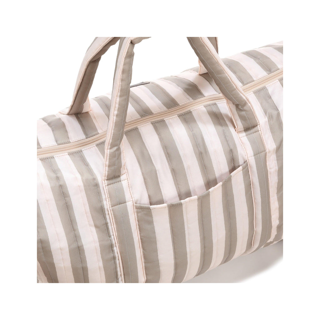 Bolsa de fin de semana de nailon - Rayas Beige