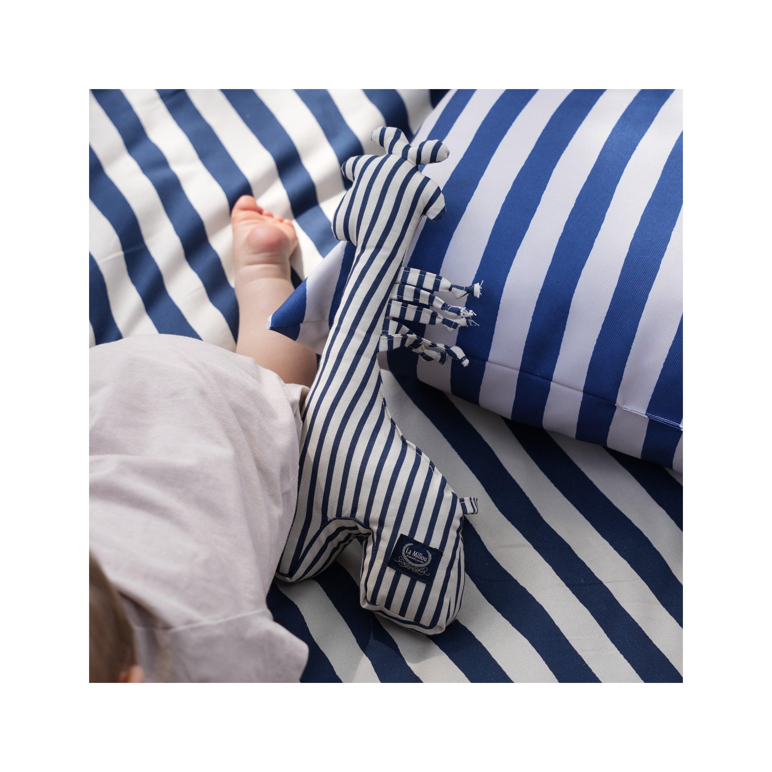 Hochets Girafe Coton - Rayures Marine