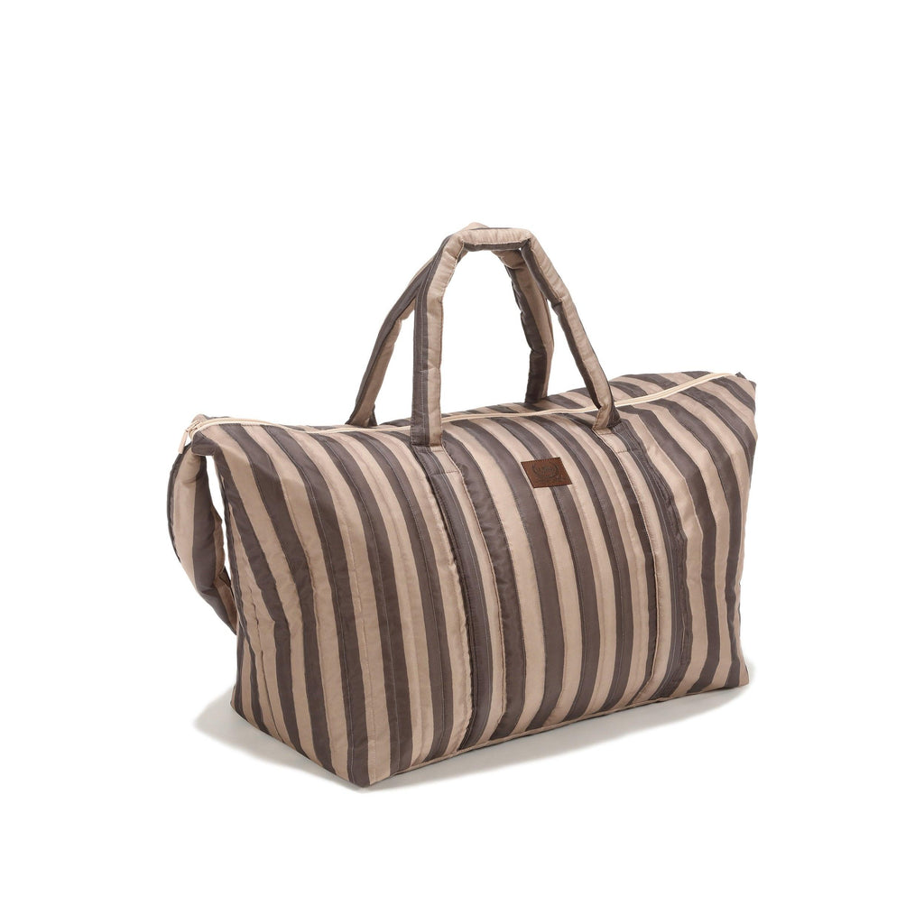 Bolsa de fin de semana de nailon - Rayas Marrones