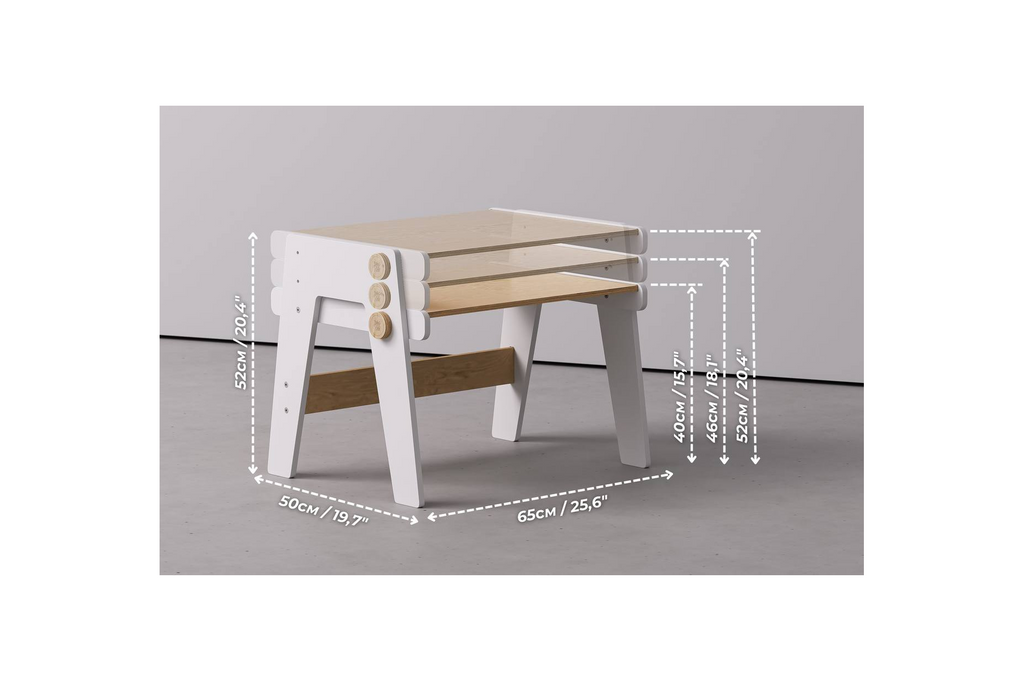 Dúo Mesa y Silla Evolutivas – Blanco