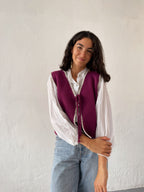 Fuchsia Knitted Vest