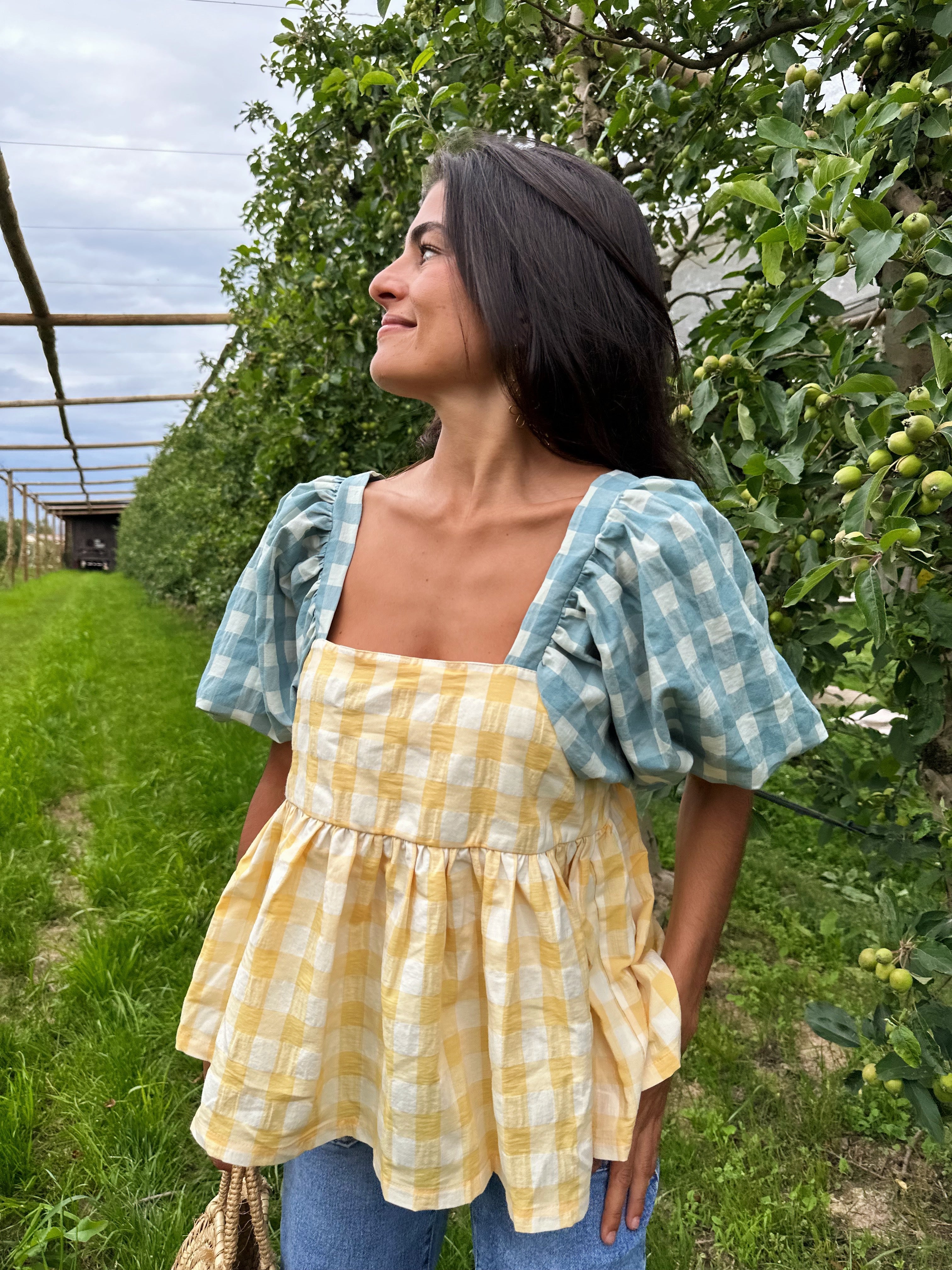 Blusa Maca Azul Y Amarilla