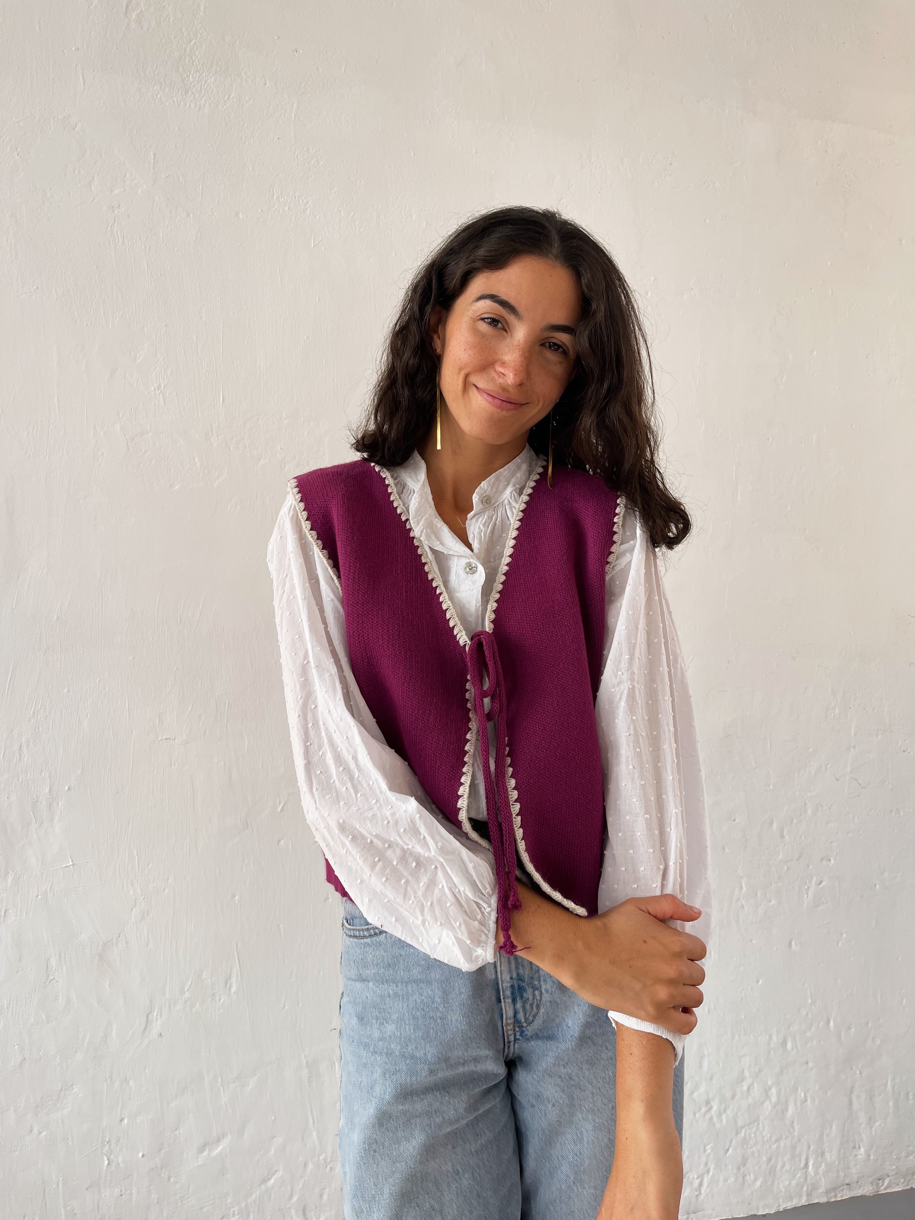 Fuchsia Knitted Vest