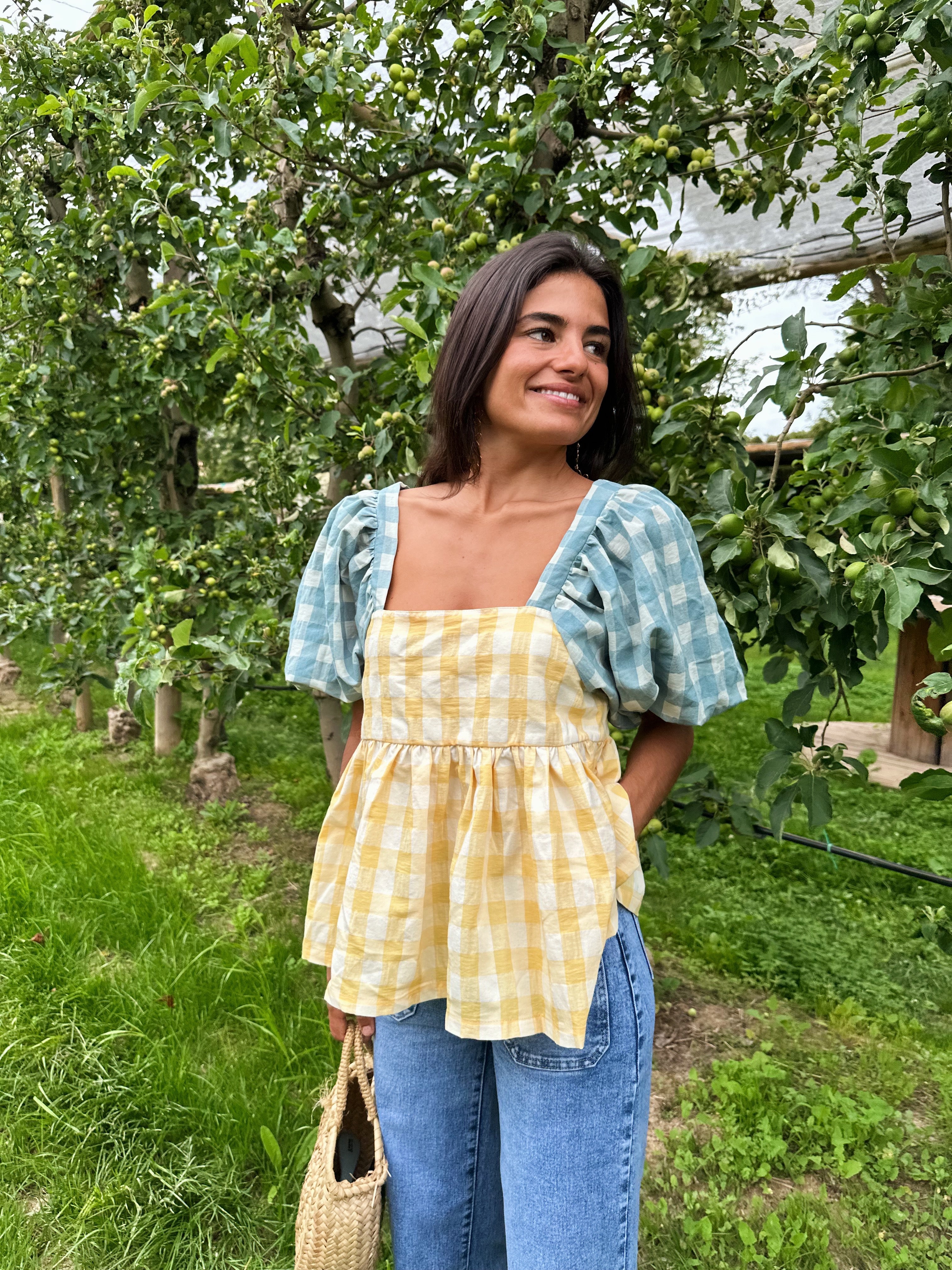 Blusa Maca Azul Y Amarilla