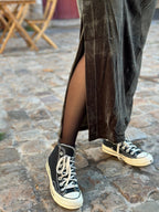 Jupe Agathe Velours Kaki