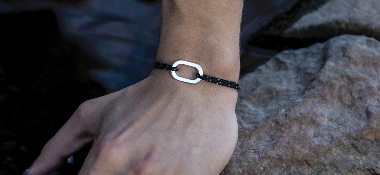 Bracelet Bosse - Bleu Marine & Beige